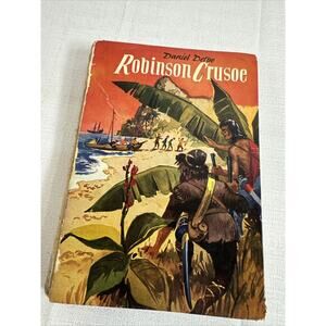 Robinson Crusoe Daniel Defoe Vintage Mid-20th century German/Deutsch edition